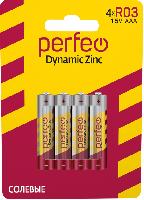 Элементы питания  Perfeo R03/4BL Dynamic Zinc (|120/960 PF_3645)