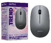 Компьютерные аксессуары  Perfeo мышь беспров., оптич. "TREND", 3 кн, DPI 1200, USB, серый