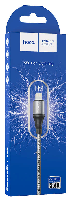 Кабель 8 pin  Кабель lightning 5/5S/6/6S 8 pin, HOCO Х50, 1 метр, 2.4A текстильный метал.наконечник Data cable