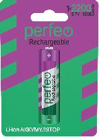 Элементы питания  Perfeo аккумулятор Li-Ion 18650 2200mAh/1BL 3.7V (|5/80 PF_C3318)