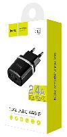 Сетевые зарядные устройства  СЗУ hoco C12 2USB, 5V-2.4 A   (в коробке) 