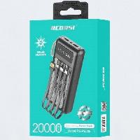 Портативные аккумуляторы  Портативный аккумулятор  RECRSI RE PB205 SOLAR 20 000 mAh встроенные кабели