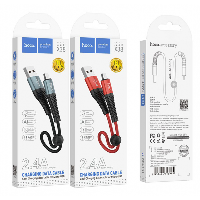 Кабель Micro USB  Кабель Micro HOCO X38, 0.25m, Fast Charging текстильный, метал.наконечник 2,4A