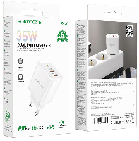 Сетевые зарядные устройства  СЗУ 2в1 "Borofone" 2 USB С 35W,  BN9, QC3.0