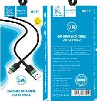 Кабель Type-C  Кабель Type-C vdenmenv D61T 3A текстильный 1м