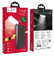 Портативные аккумуляторы  Портативный аккумулятор  Hoco J-62  30000 mAh 3USB разъём 2A (micro-USB, Type-C) фонарик