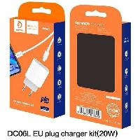 Сетевые зарядные устройства  Комплект СЗУ vdenmenv DC06T USB-С  PD20W  + кабель Type-C-Type-C