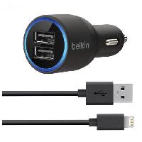 Автомобильные зарядные устройства  A27 AЗУ lightning 5/6S с 2USB + кабель 2.1А Beikin в коробке,c подсветкой
