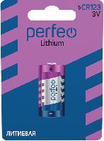 Элементы питания  Perfeo CR123/1BL Lithium (|20/320 PF_4350)