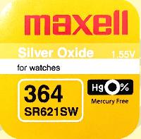 Элементы питания  MAXELL 364 SR621SW/10BOX YELLOW (CN) (|100)
