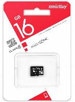 Носители информации   micro SDHC карта памяти Smartbuy 016 ГБ  Сlass10, без адаптеров