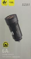 Автомобильные зарядные устройства  АЗУ SASATHREE SZ01 2USB 6A