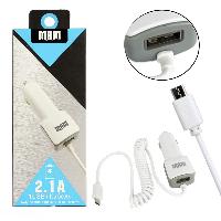Автомобильные зарядные устройства  A34 AЗУ Micro с USB 2.1А в коробке, КОМПЛЕКТ (блок+кабель)литой "MRM" MR-86