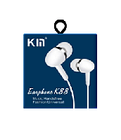 Наушники  Наушники MP3 "KIN" К-88  силиконовый шнур c  микрофоном,  (упаковка коробка)