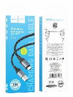 Кабель Micro USB  Кабель Micro HOCO X102, 1 метр, 2.4А армированный кабель