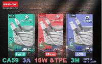 Кабель 8 pin  Кабель Lightning 8pin RECRSI CA-59 3А 18W силиконовый  3м