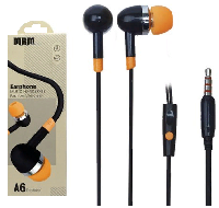 Наушники  Наушники MP3  "MRM" A6 c микрофоном (упаковка - коробка) круглый провод, 130см