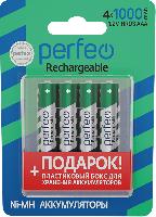 Элементы питания  Perfeo AAA1000mAh/4BL+BOX  Аккумулятор (|40/240 PF_5036)