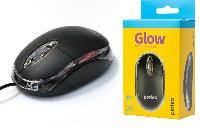 Компьютерные аксессуары  Perfeo мышь оптическая "GLOW", подсветка, оптич., 3 кн, USB, чёрная