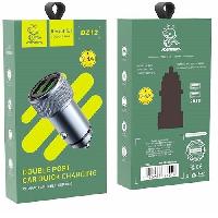 Автомобильные зарядные устройства  АЗУ vdenmenv DZ12 2USB  2.4A  металл