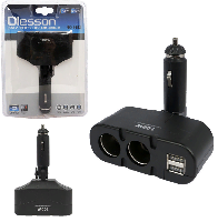 Авторазветвители  Авторазветвитель Olesson 2в1 + 2USB без шнура 100W, 1652