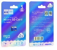 Флешки и карты памяти  04 Карта памяти micro SD 4 Gb BYZ  Class 10 (без адаптера SD)