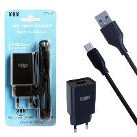 Сетевые зарядные устройства  Комплект "MRM" CЗУ + кабель  micro-USB, USB, 2.1A MR-21m 1.2м