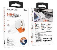 Портативные аккумуляторы  Аккумулятор внешний Borofone BJ61, Emergency, 2500mAh, беспроводная зарядка QI, цвет: белый