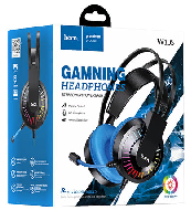 Наушники  Игровая гарнитура Hoco W105, с микрофоном+регулятор громкости (чёрные), переходник, 