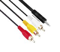 ТВ кабели  Кабель соединительный  3.5 Jack (M) - 3xRCA (M) стерео/аудио 1,5 м б/упаковки