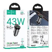 Зарядные устройства  АЗУ HOCO NZ16A 43W PD25W+QC3.0 серый металл