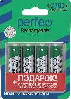 Элементы питания  Perfeo AA2700mAh/4BL+BOX  Аккумулятор (|40/240 PF_5035)