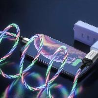 Кабель Type-C  Кабель Type-C vdenmenv D25T 2.4A силиконовый светящийся 1м