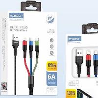 Кабели  Кабель 3in1 RECRSI CA-Т303 6А текстильный 1,2м