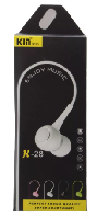 Наушники  Наушники MP3 "KIN" К-28  силиконовый шнур c  микрофоном,  (упаковка коробка)